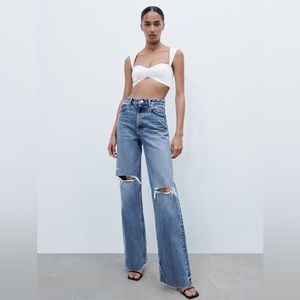 Zara Wide Leg Flared Jeans